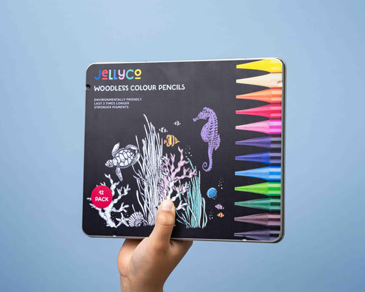 12 Tin JellyCo Premium Quality Colour Pencils