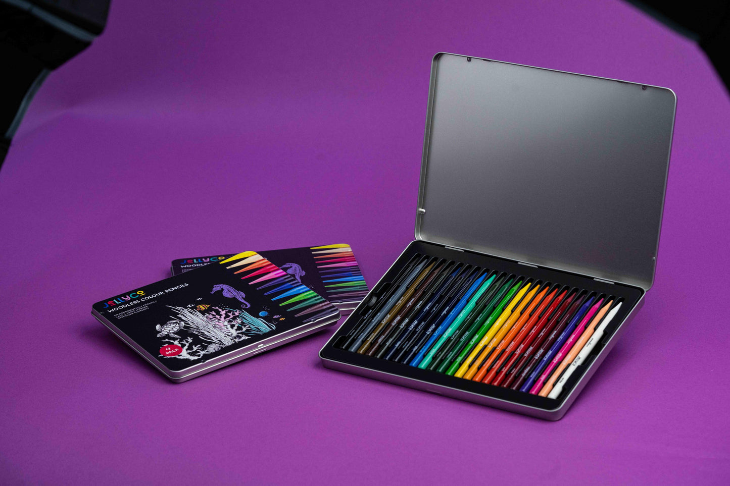 12 Tin JellyCo Premium Quality Colour Pencils