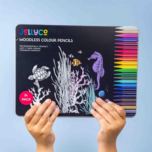 24 Tin JellyCo Premium Quality Colour Pencils