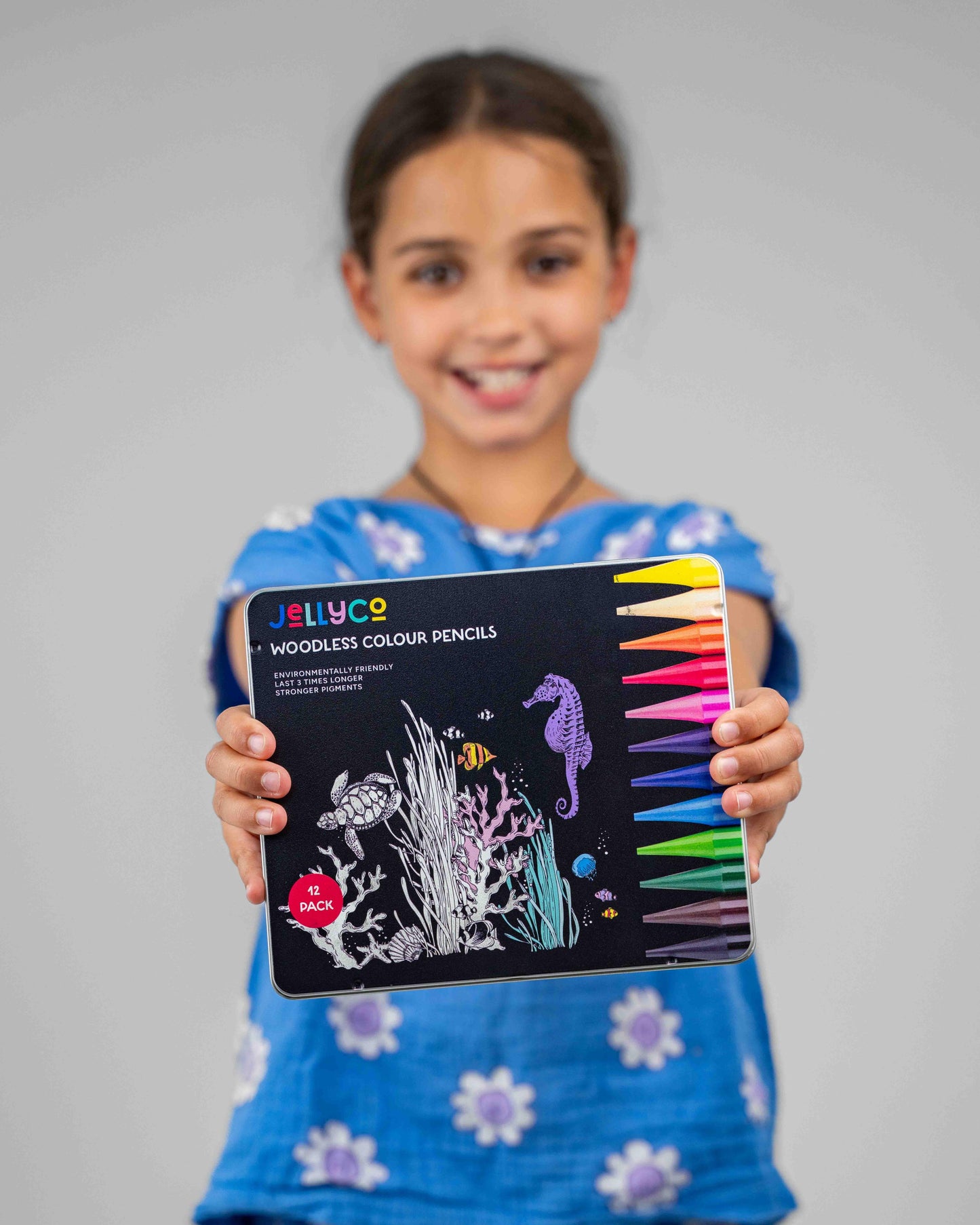12 Tin JellyCo Premium Quality Colour Pencils