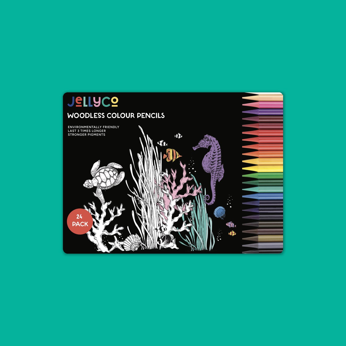 24 Tin JellyCo Premium Quality Colour Pencils